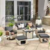 #color_Beige Wicker Black Cushion