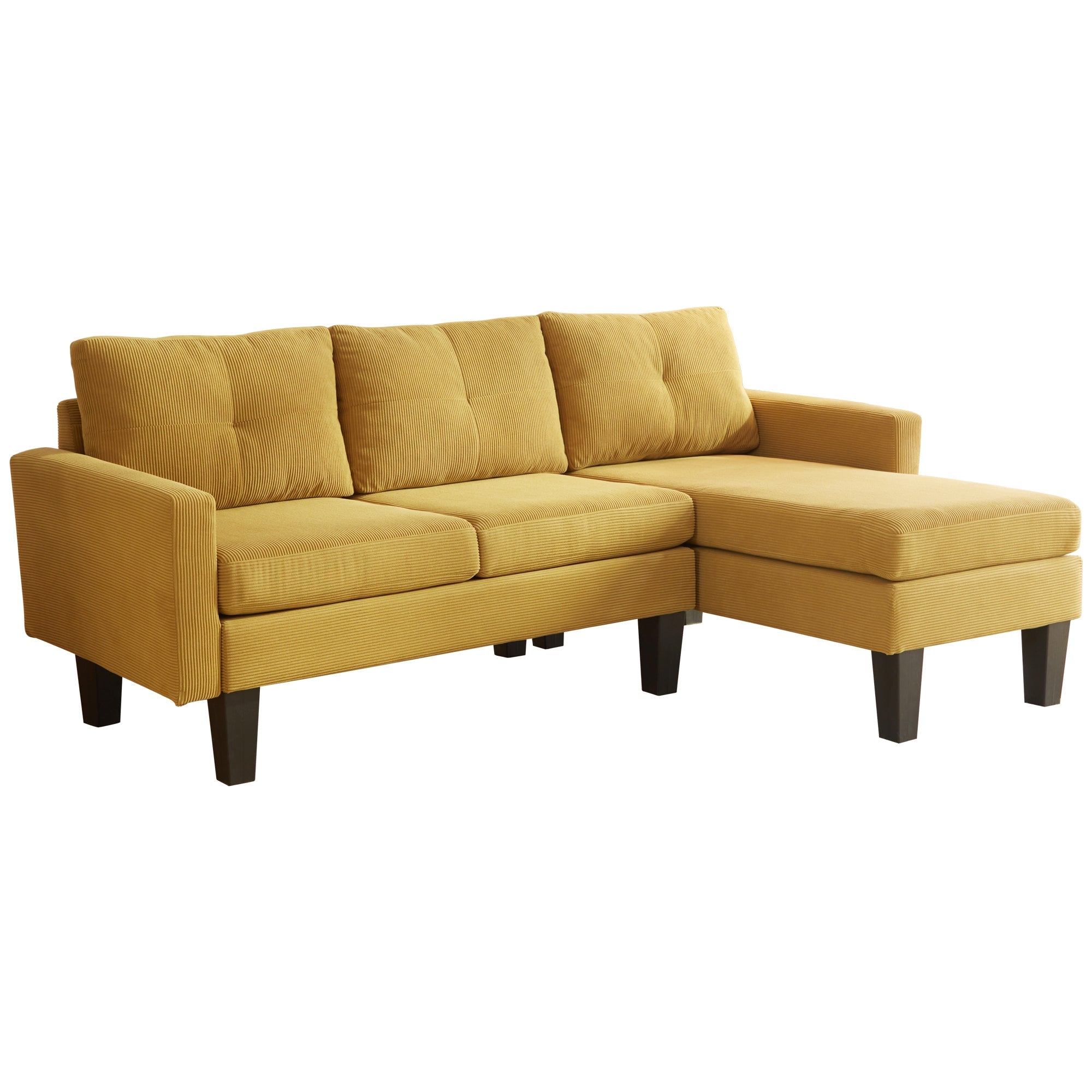 OVIOS 80" Small L Shape Sofa, Teddy Velvet Fabric