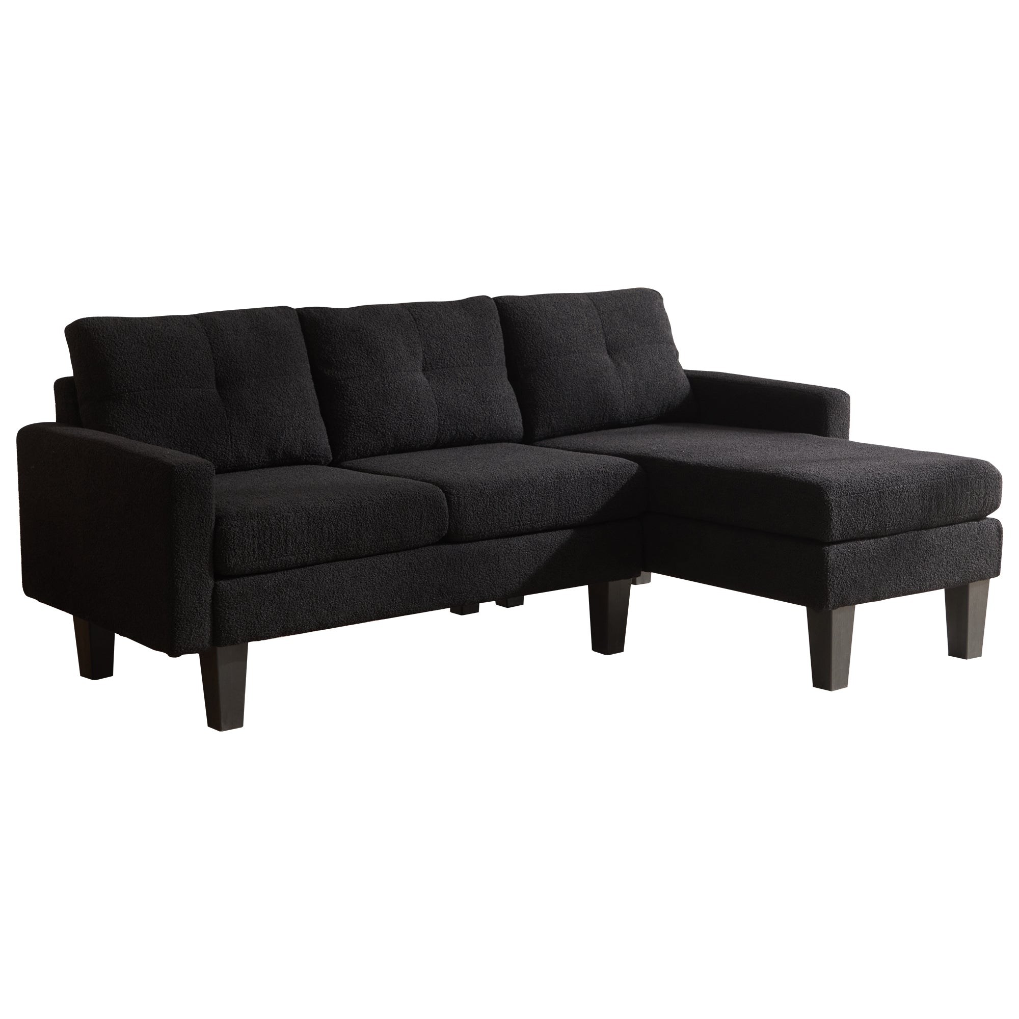 OVIOS 80" Small L Shape Sofa, Teddy Velvet Fabric