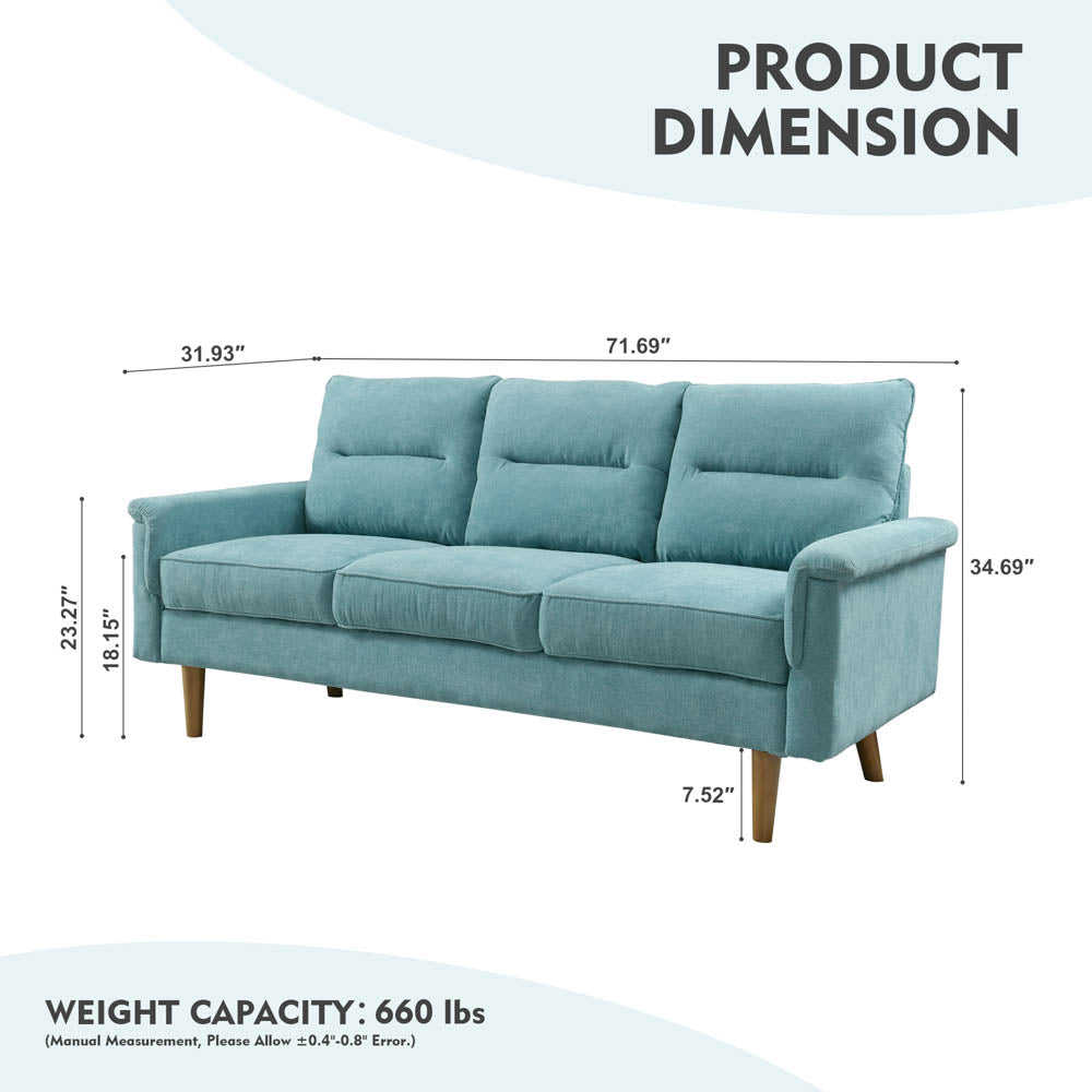 Ovios Living Room 71.65'' Wide 3-Seats Sofa Multiple Colour