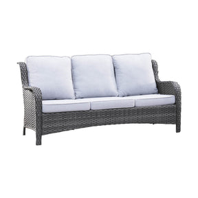 Ovios Patio Kenard 5-Piece Conversation Set with Loveseat and Tempered Glass Table