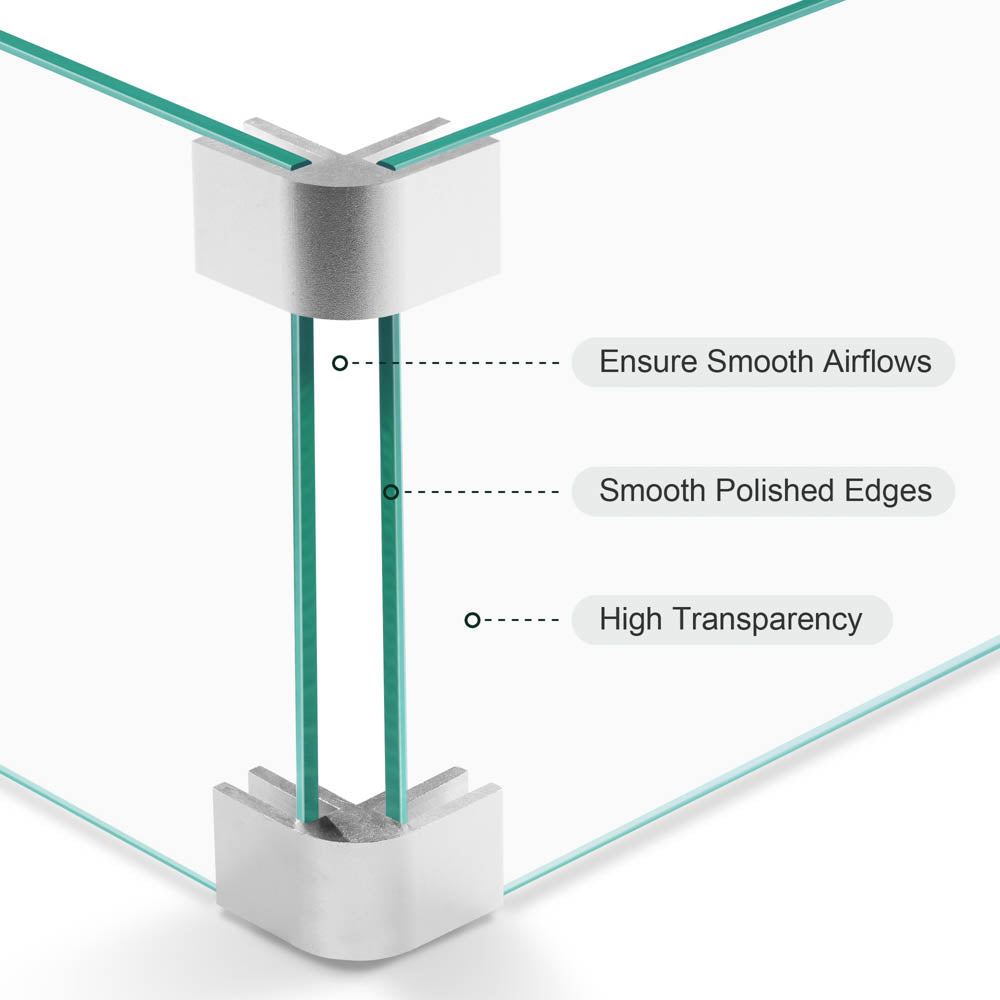 Ovios Glass Wind Guard for Fire Pit Table