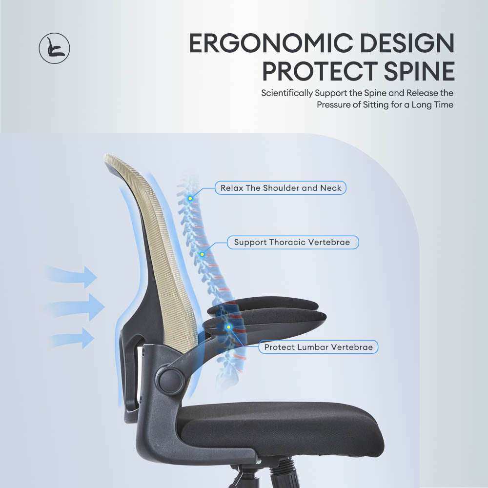 Ovios Ergonomic Adjustable Mesh Office Chair, Lumbar Support, 4 Colors