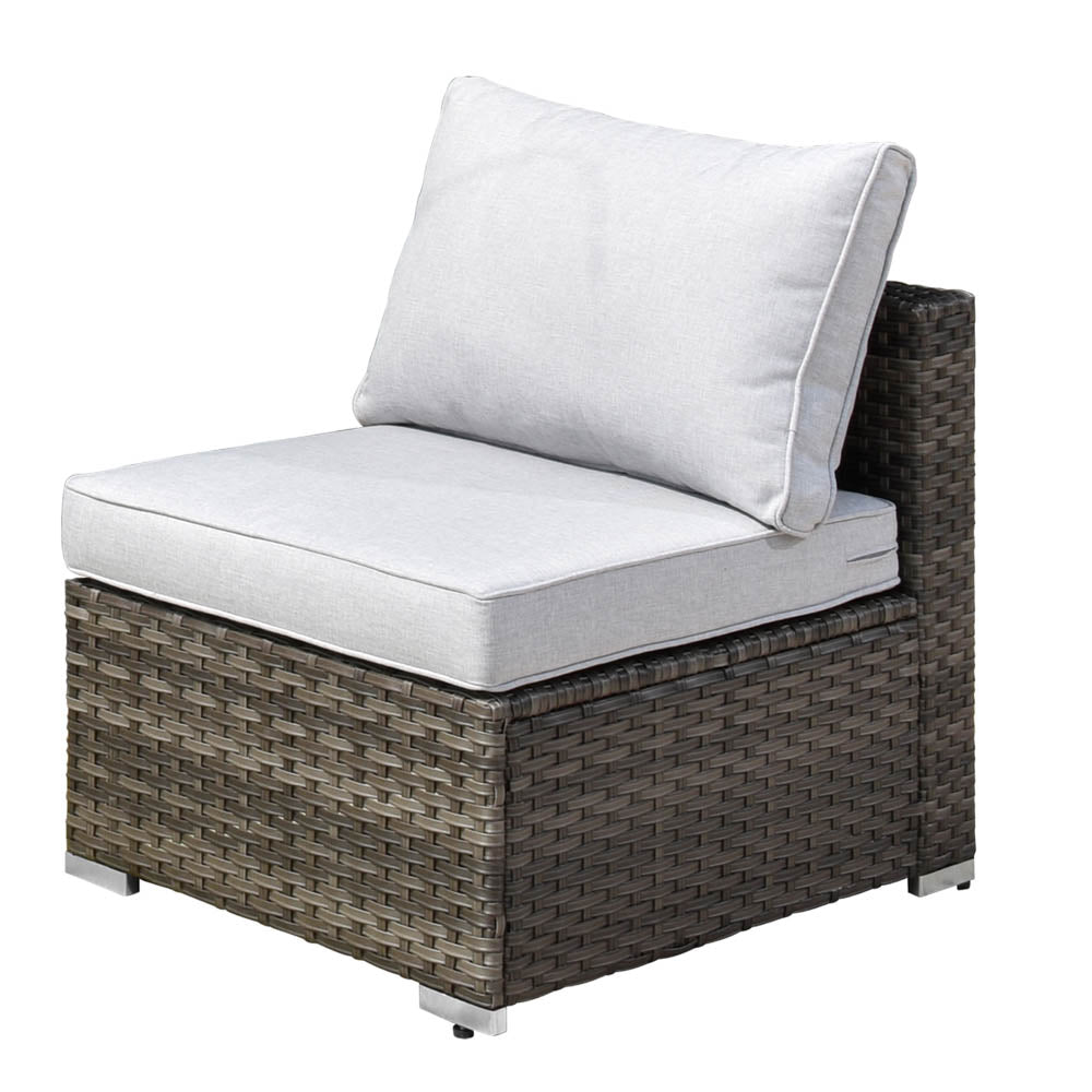 Ovios Patio Furniture Set 10-Piece with All Weather Rattan Wicker Sofa and 42.12'' Fire Pit