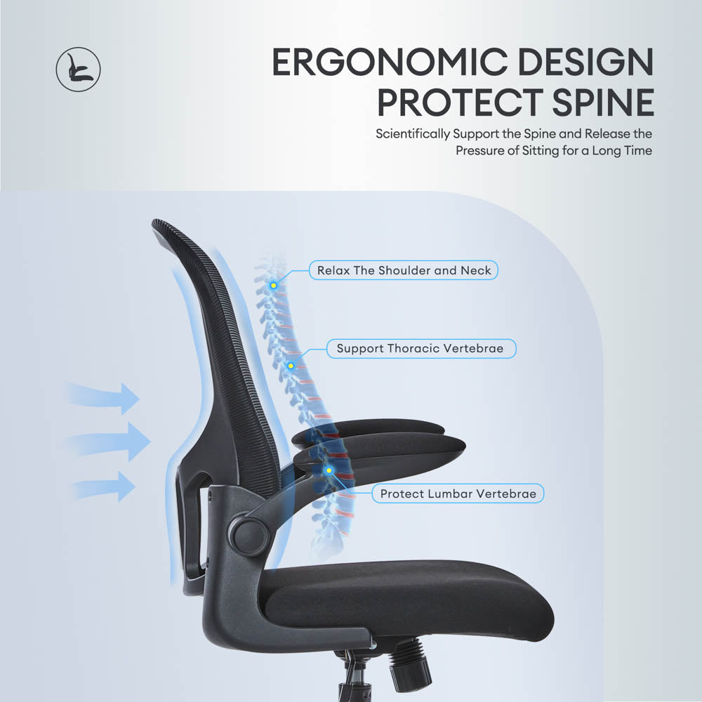 Ovios Ergonomic Adjustable Mesh Office Chair, Lumbar Support, 4 Colors