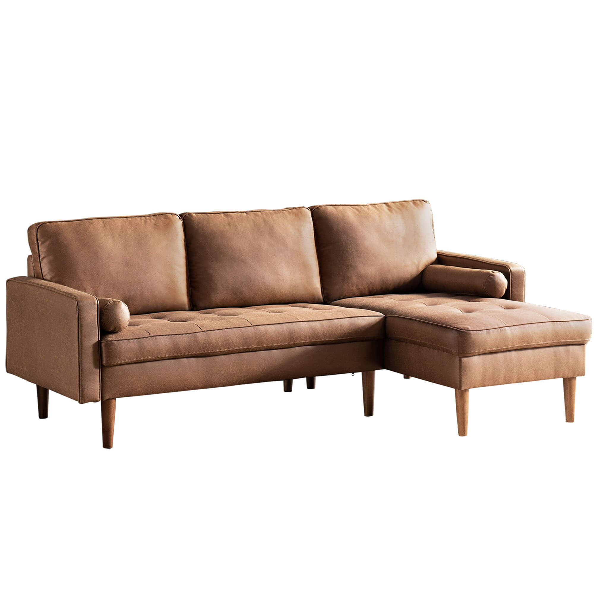 Ovios 83.07'' Mid Century Sectional Chaise Sofa, L-Shaped Couch