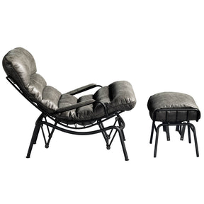 Ovios Living Room Rocking Chair with Ottoman, Suede Fabric