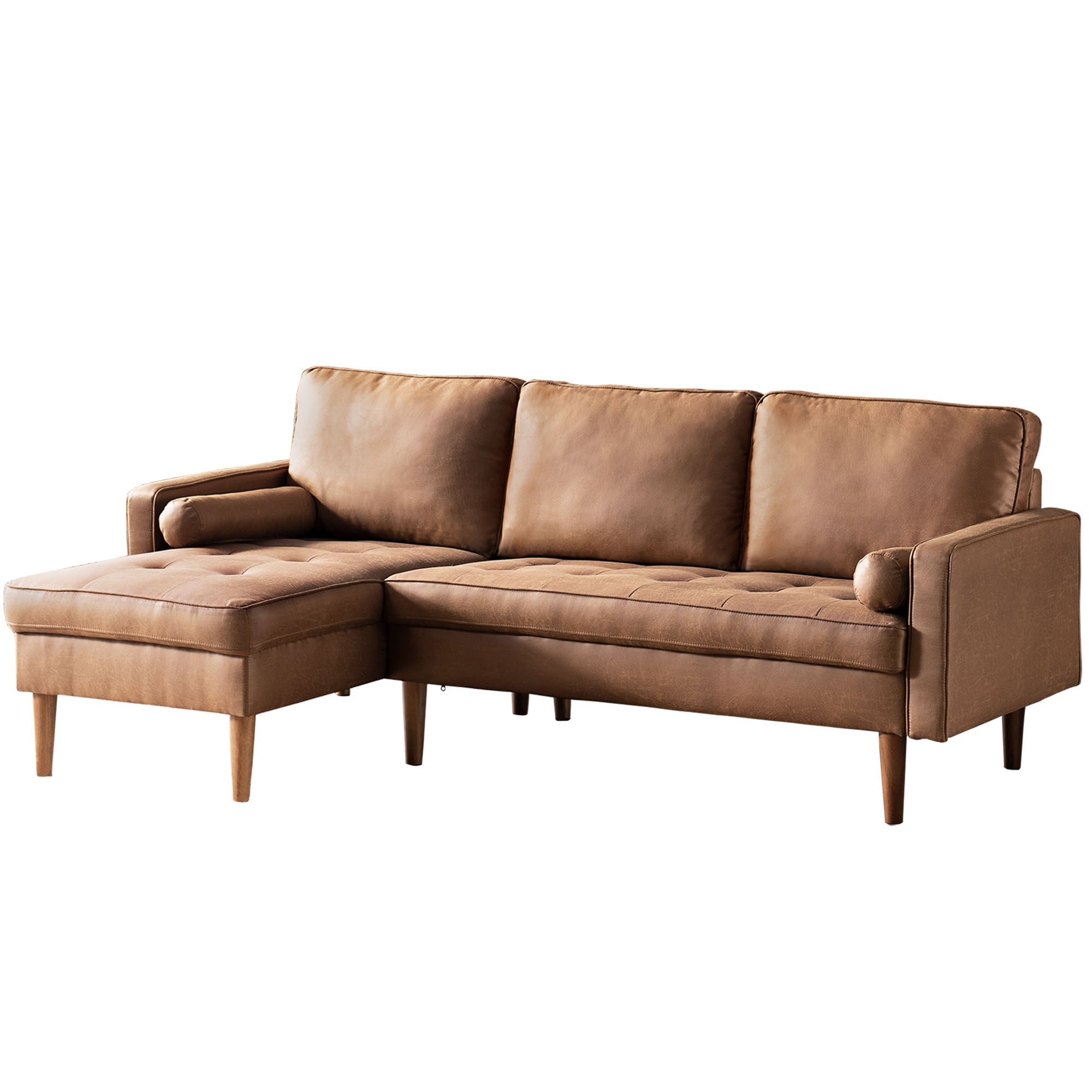 Ovios 83.07'' Mid Century Sectional Chaise Sofa, L-Shaped Couch