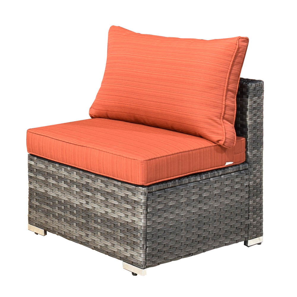 Ovios Patio Furniture Set 10-Piece with All Weather Rattan Wicker Sofa and 42.12'' Fire Pit