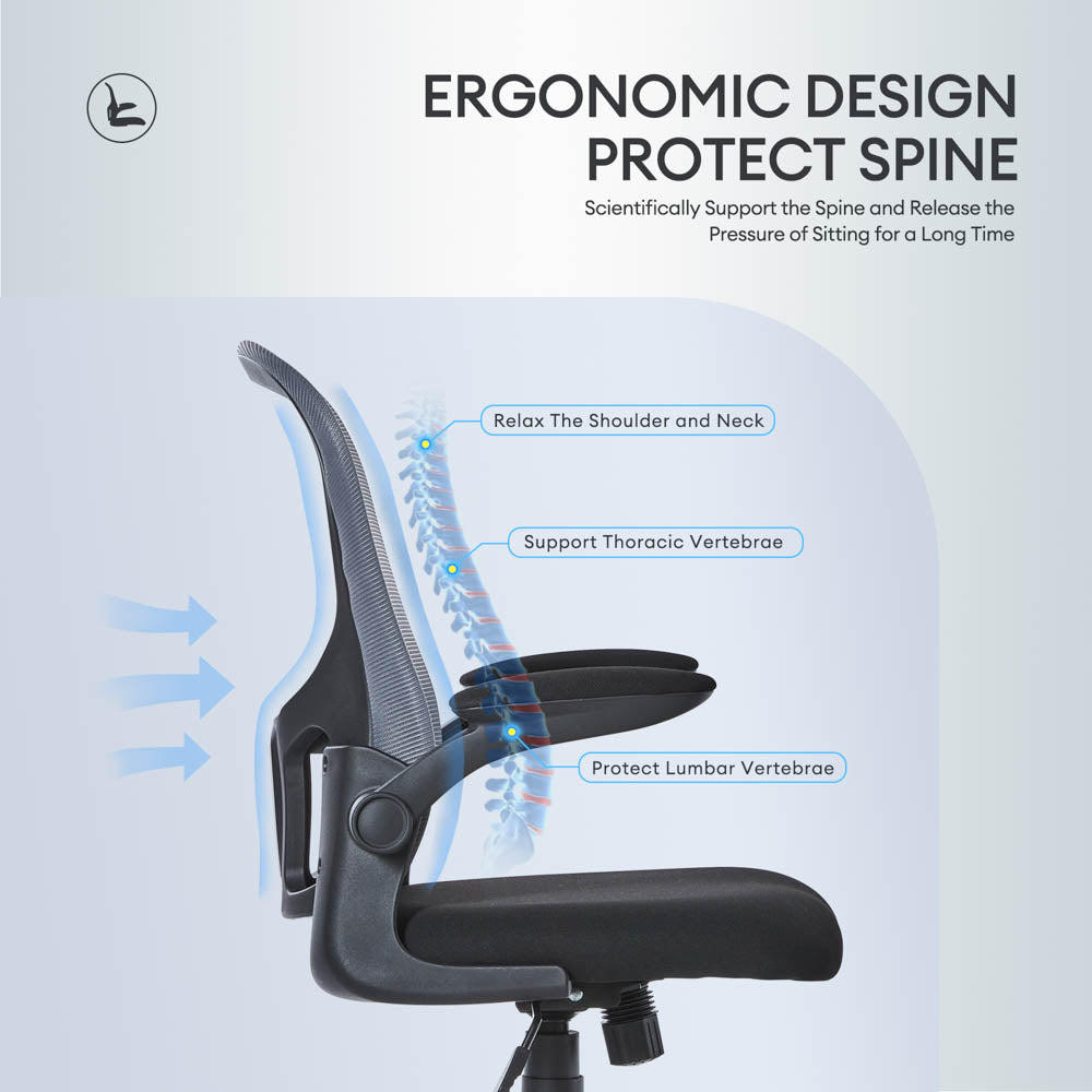 Ovios Ergonomic Adjustable Mesh Office Chair, Lumbar Support, 4 Colors