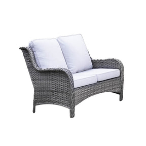 Ovios Patio Kenard 5-Piece Conversation Set with Loveseat and Tempered Glass Table