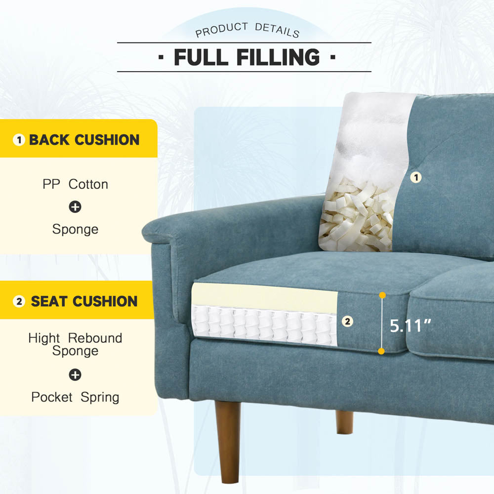 Ovios Living Room 71.65'' Wide 3-Seats Sofa Multiple Colour