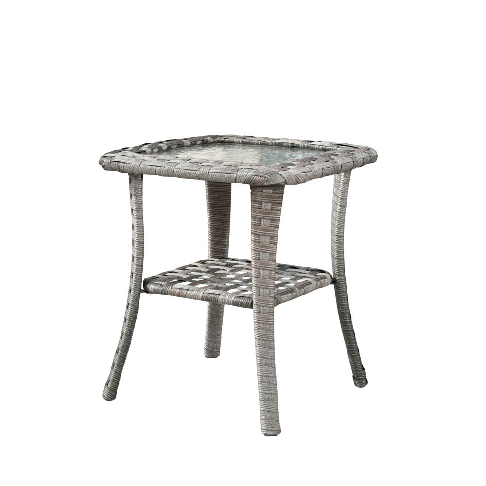 Ovios Balcony Side Table with Tempered Glass Top for BBR/BRS Series