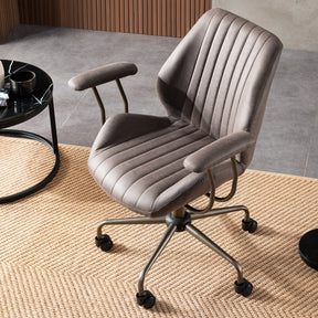 Ovios Office Chair Suede Fabric for Executive or Home Office Ergonomic Chair-Dark Grey