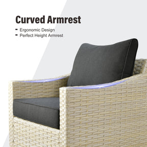 Ovios Athena Series Outdoor Patio Furniture Set 8-Piece with Cushions All Weather Wicker
