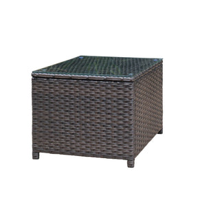 Ovios Patio Kenard 5-Piece Conversation Set with Loveseat and Tempered Glass Table