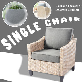 Ovios Athena Series Outdoor Patio Furniture Set 5-Piece with Cushions All Weather Wicker