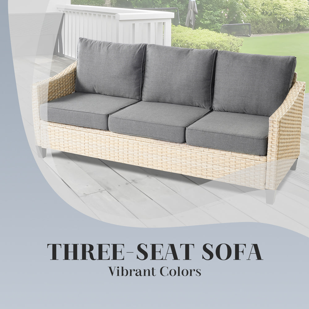 Ovios Athena Series Outdoor Patio Furniture Set 7-Piece with Cushions All Weather Wicker