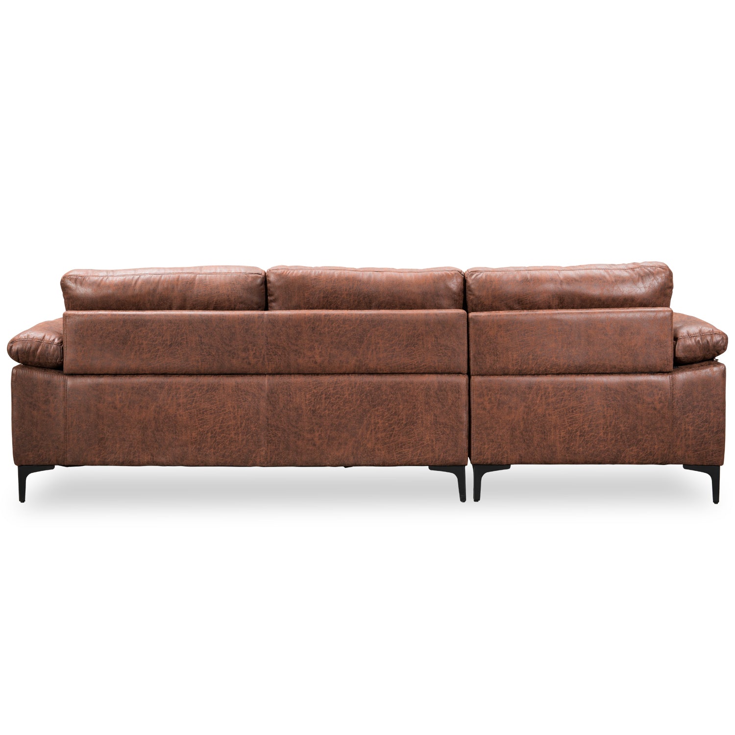 Ovios Living Room Reversible Sofa Chaise 100.40" Wide with Ottoman