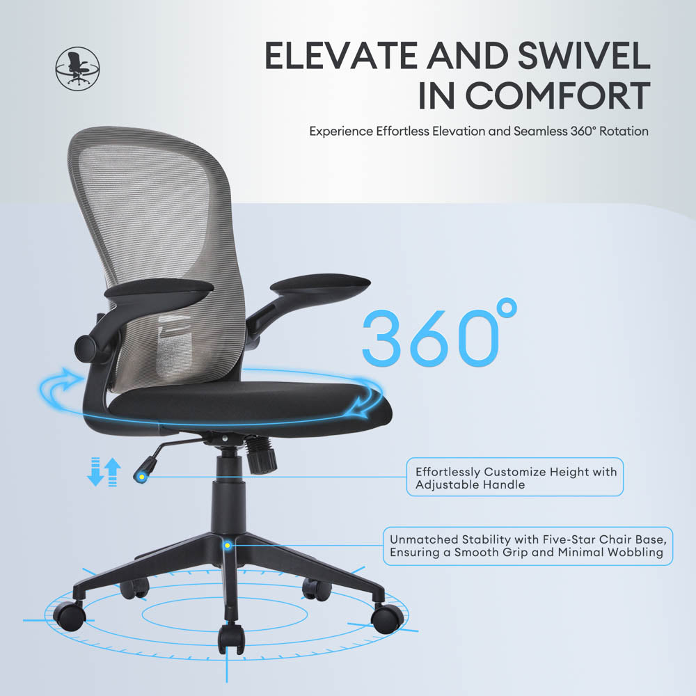 Ovios Ergonomic Adjustable Mesh Office Chair, Lumbar Support, 4 Colors