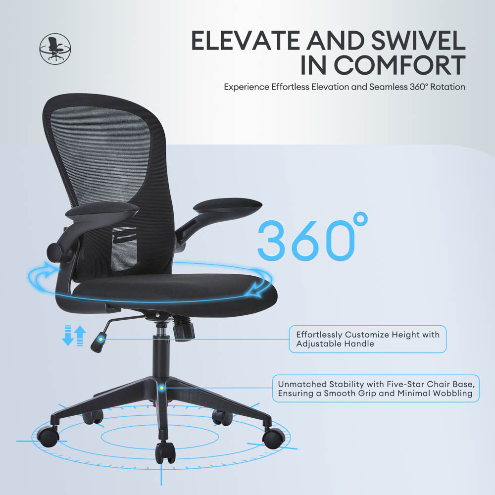 Ovios Ergonomic Adjustable Mesh Office Chair, Lumbar Support, 4 Colors