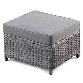 Ovios Patio Vultros 7-Piece Set With Swivel Chair and Rectangle 42'' Propane Fire Pit Table