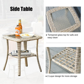 Ovios Athena Series Outdoor Patio Furniture Set 3-Piece, Swivel Chairs and Side Table