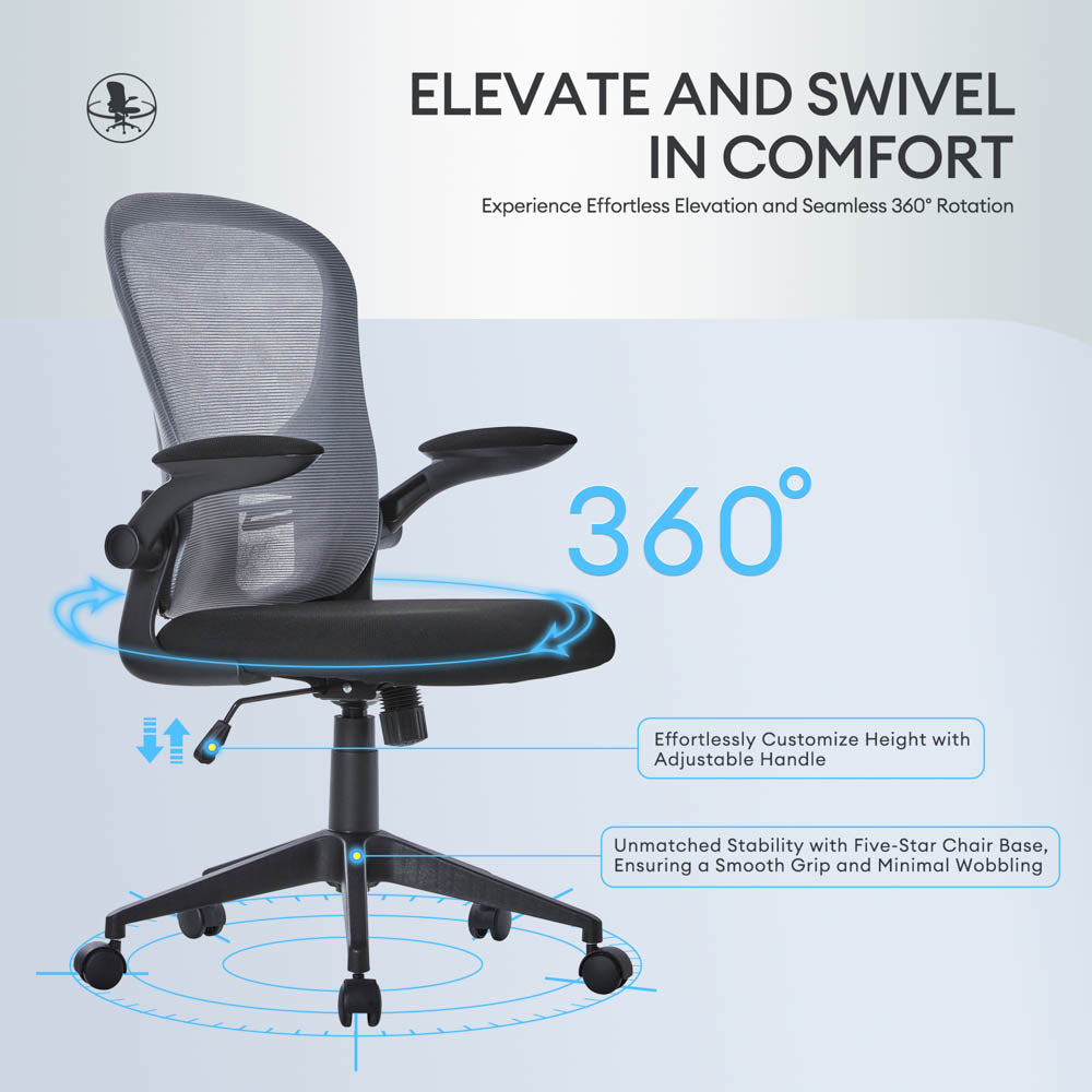 Ovios Ergonomic Adjustable Mesh Office Chair, Lumbar Support, 4 Colors