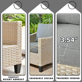 Ovios Athena Series Outdoor Patio Furniture Set 5-Piece with Cushions All Weather Wicker
