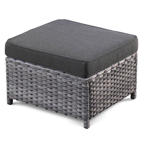 Ovios Patio Vultros 7-Piece Set With Swivel Chair and Rectangle 42'' Propane Fire Pit Table