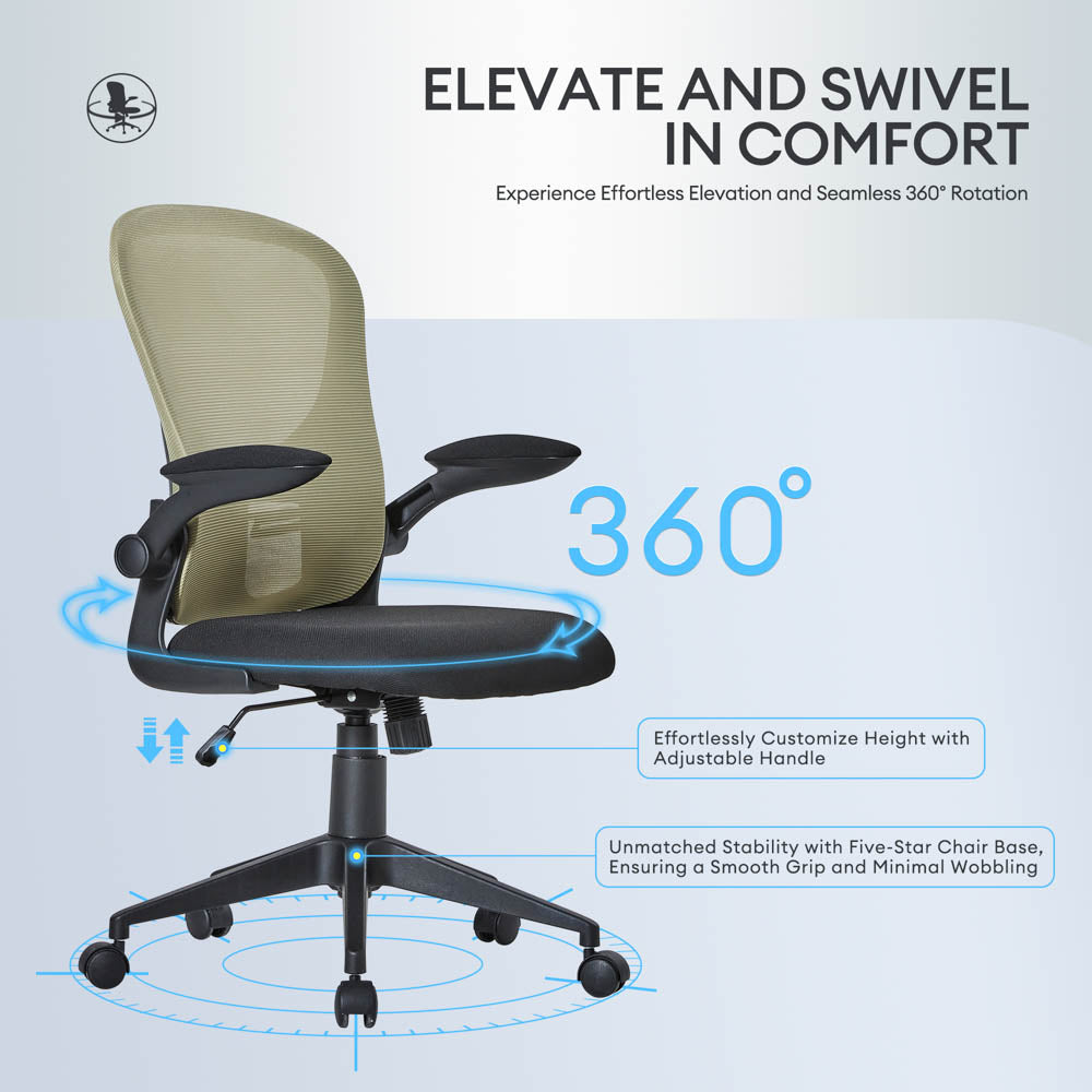 Ovios Ergonomic Adjustable Mesh Office Chair, Lumbar Support, 4 Colors