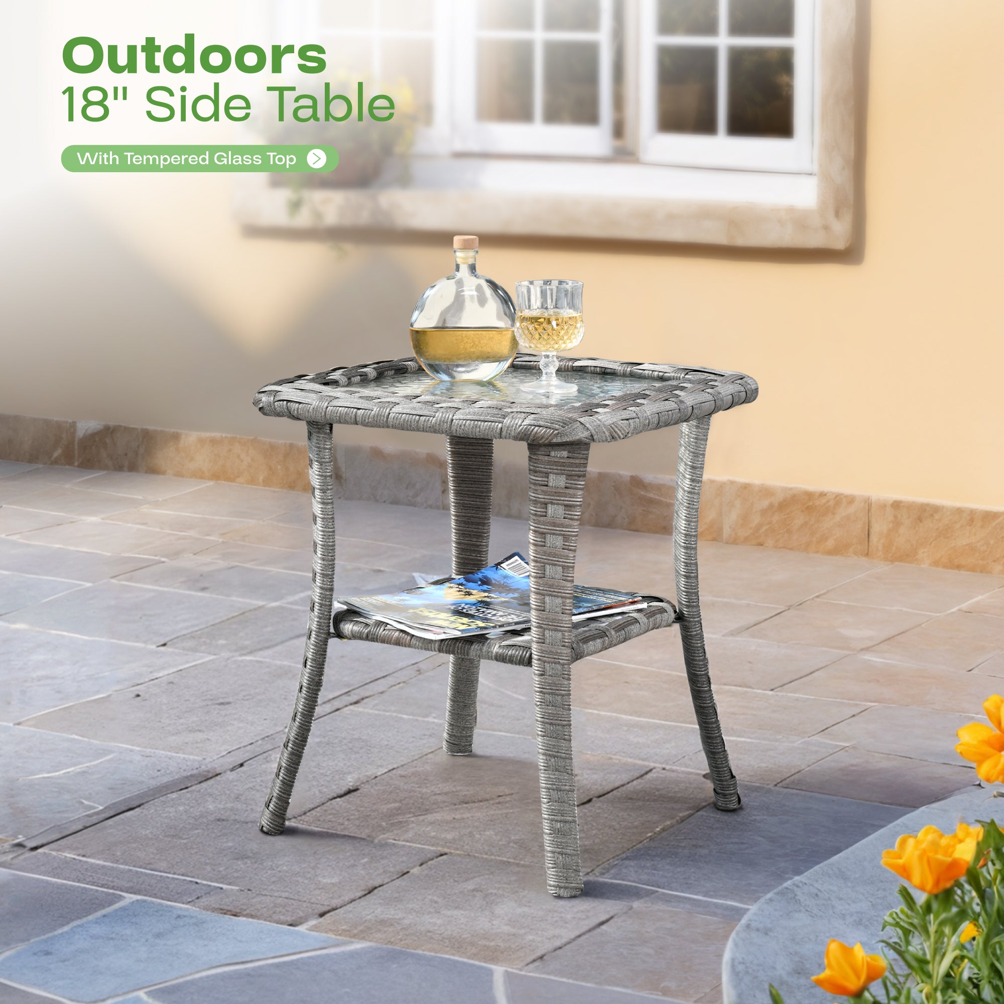 Ovios 9-Piece Outdoor Furniture Set with 7.68'' Wide Armrests