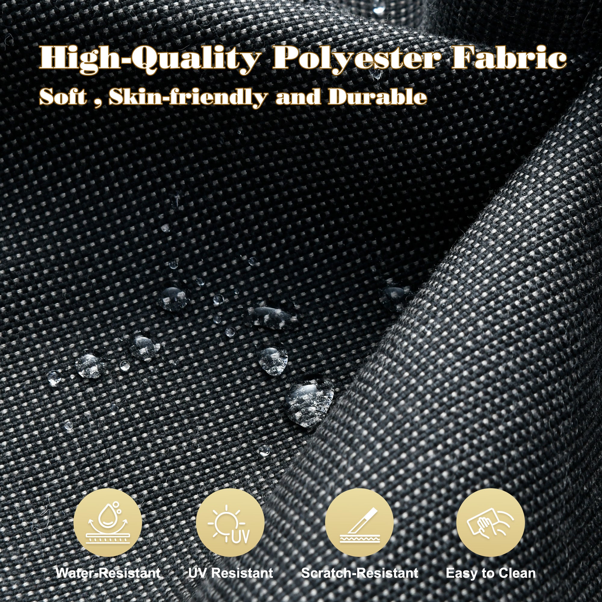 OVIOS Outdoor Conversation Set with 7.68" Extra-Wide Armrests and Rocking Chairs