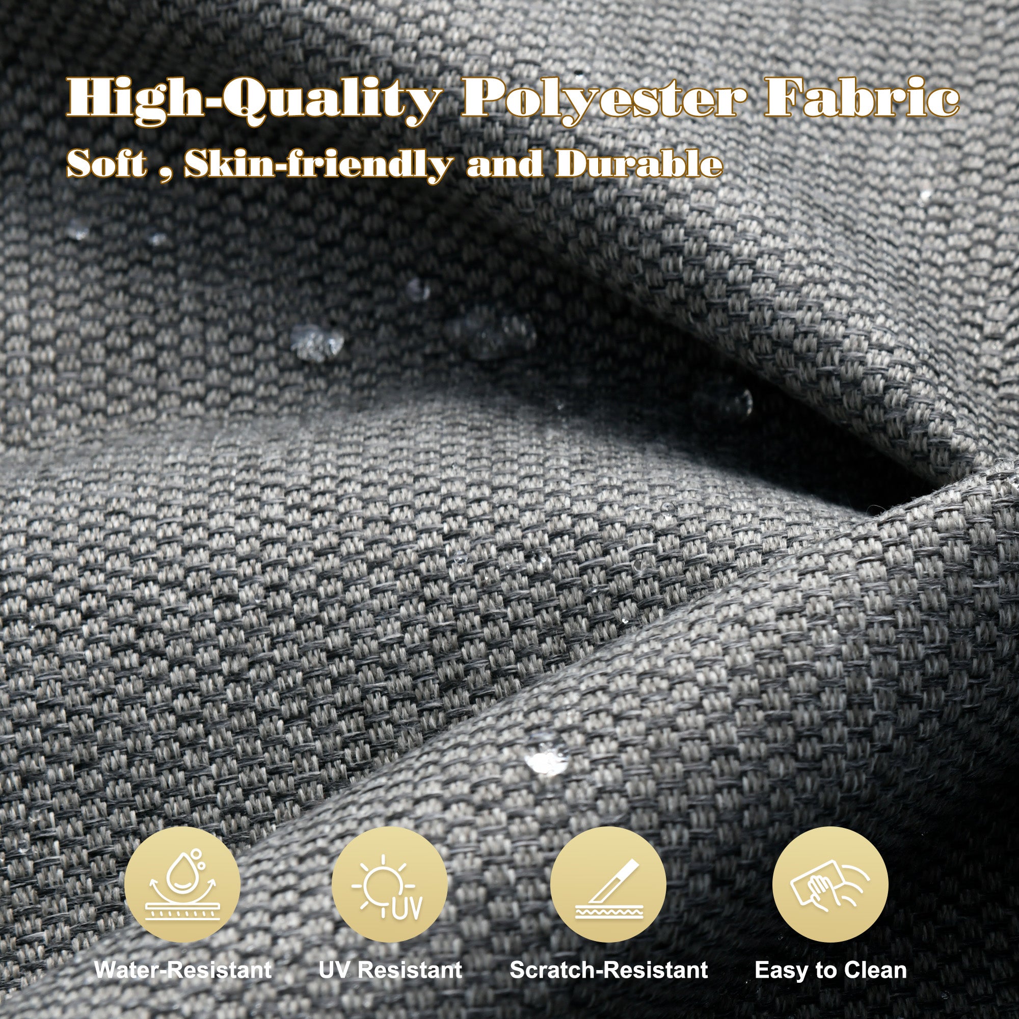 OVIOS Outdoor Conversation Set with 7.68" Extra-Wide Armrests and Rocking Chairs