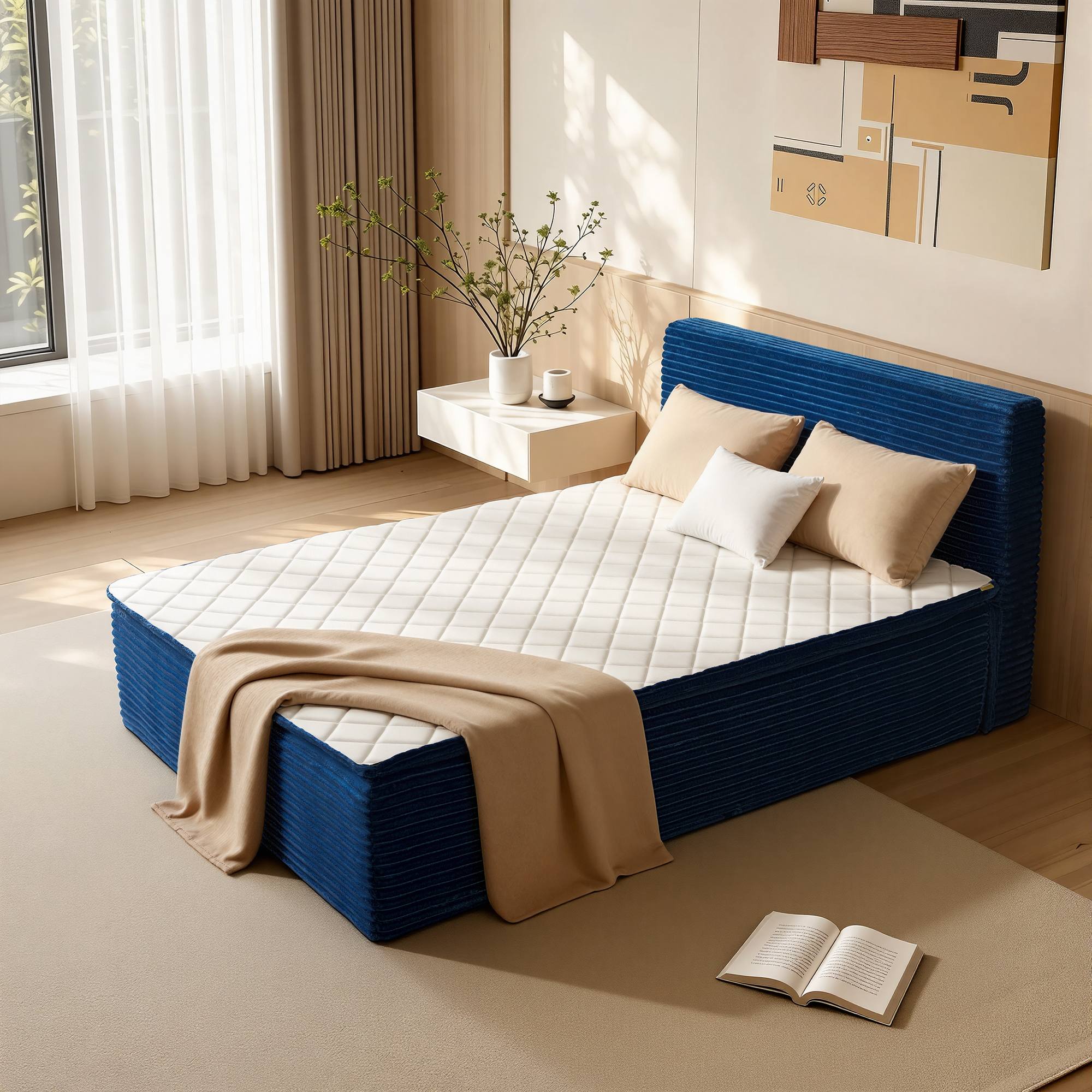 OVIOS Compressed Bed – No Assembly, Space-Saving Solution for Home & Guest Rooms