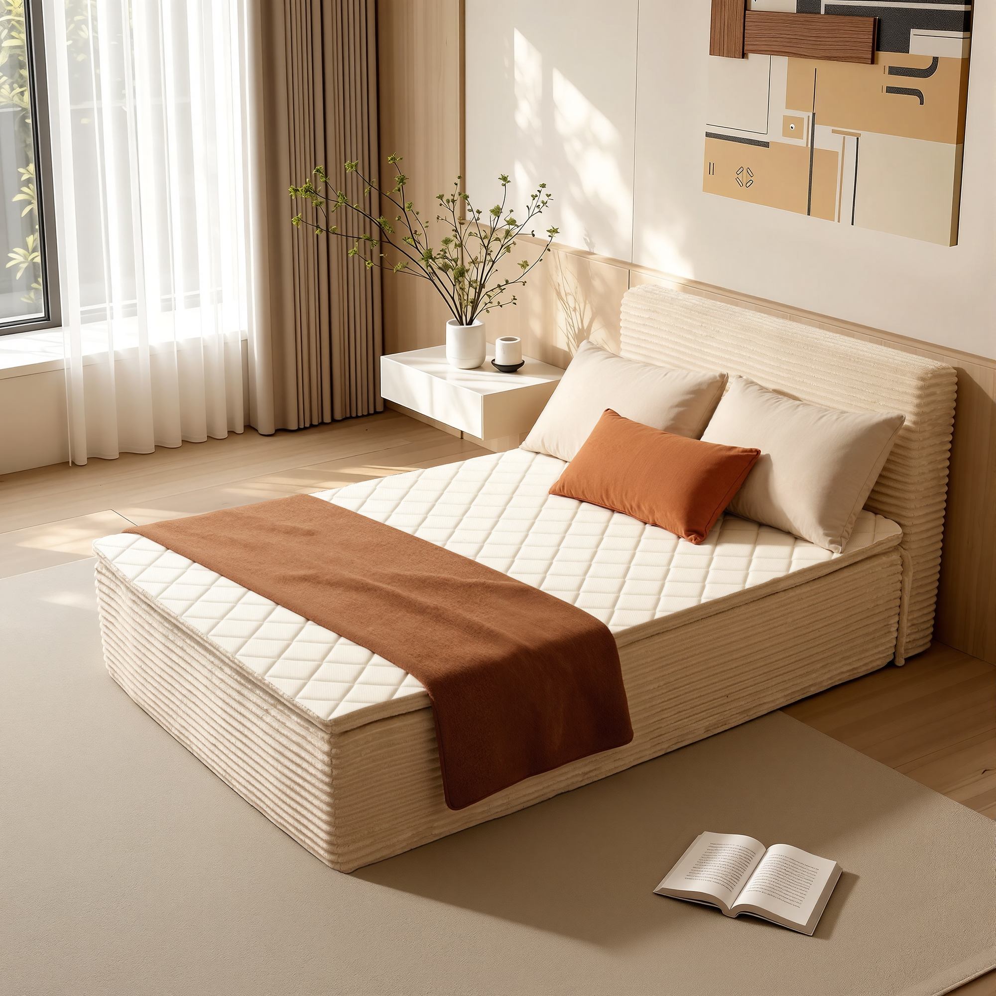 OVIOS Compressed Bed – No Assembly, Space-Saving Solution for Home & Guest Rooms