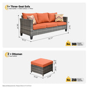 #Color_Grey Wicker Orange Cushion