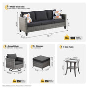 #Color_Grey Wicker Black Cushion