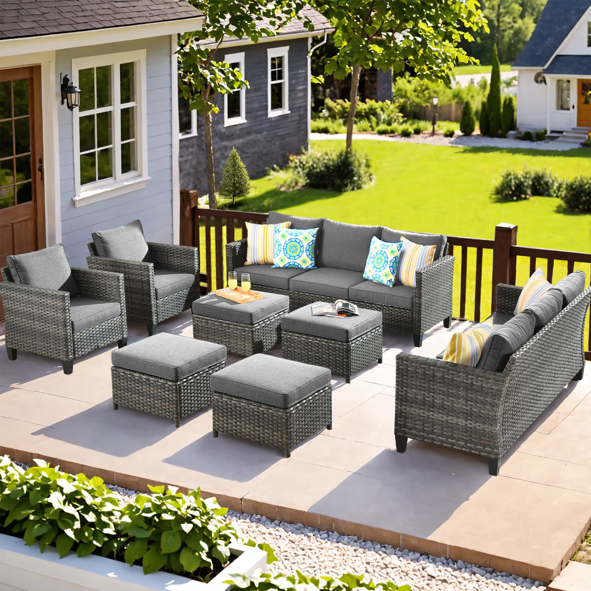 8-Piece High Back Patio Set