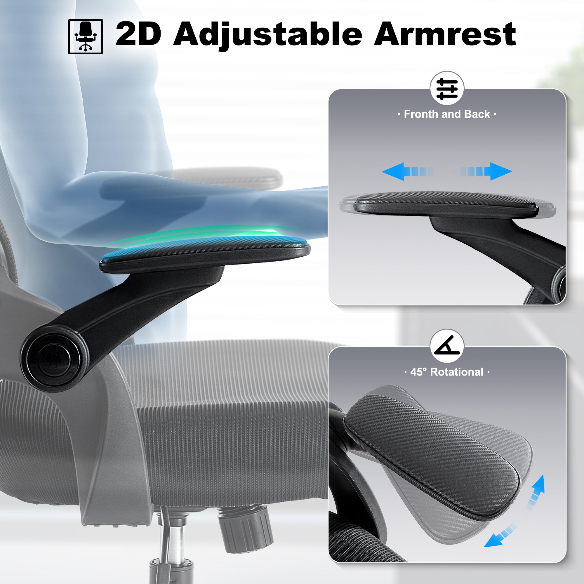 Ovios Office Chair, Ergonomic High Back,Adjustable Armrests