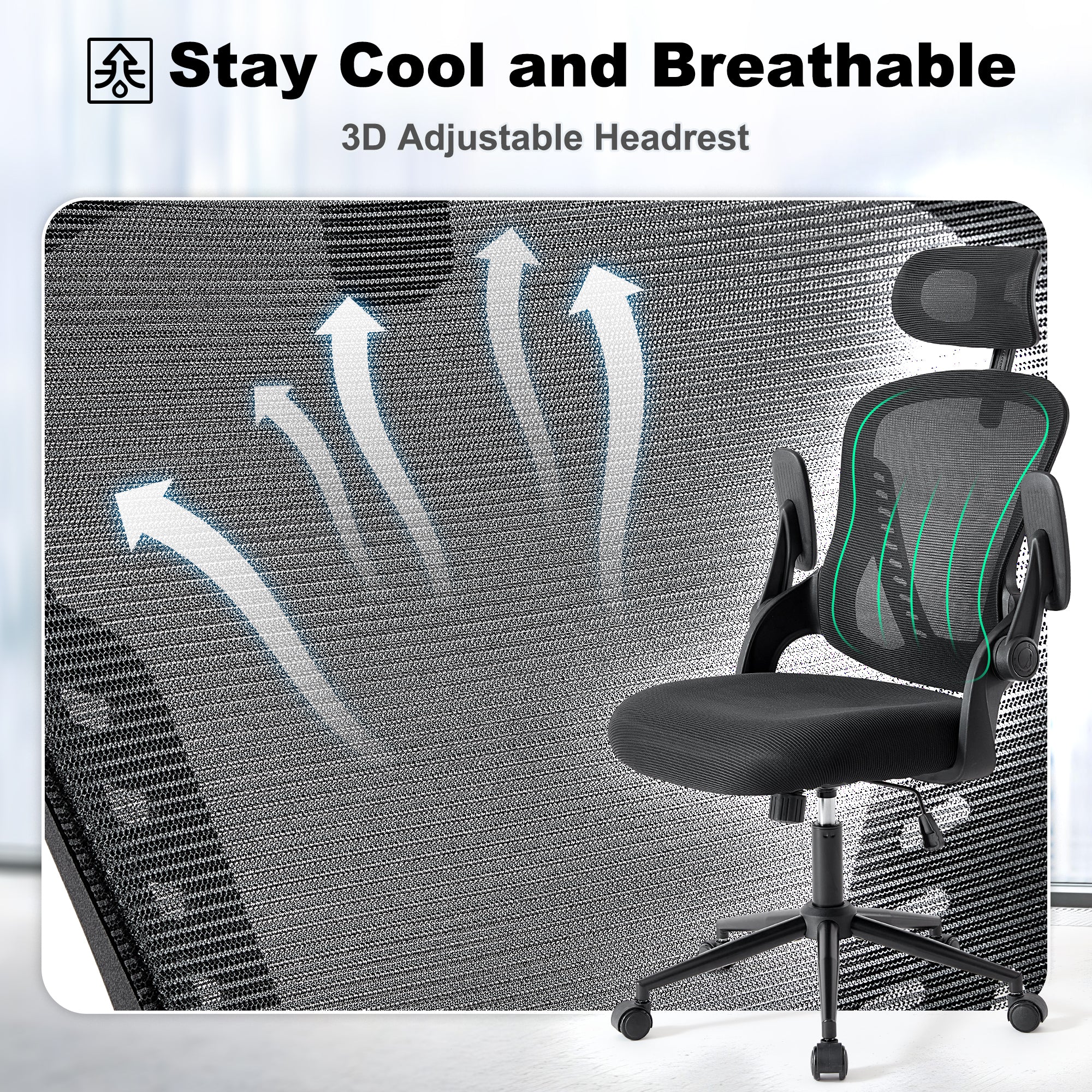 Ovios Office Chair, Ergonomic High Back,Adjustable Armrests