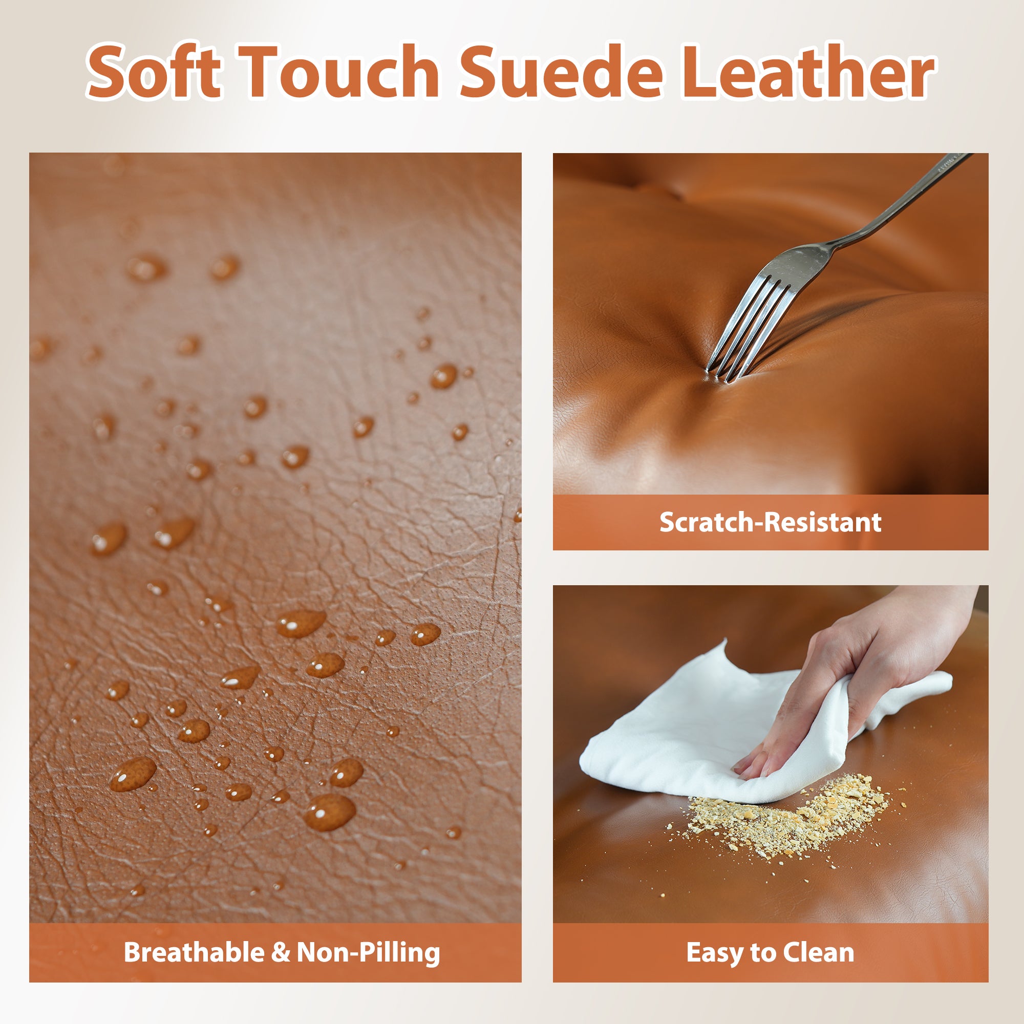 OVIOS Office Executive Chair Oversize Cushions Suede Fabric