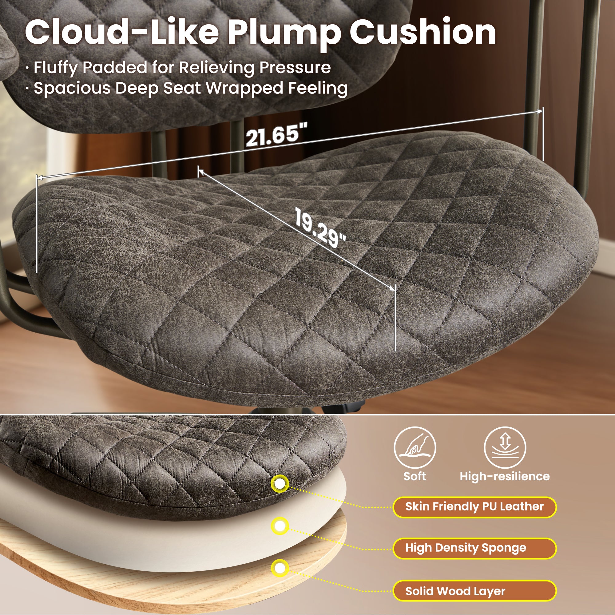 OVIOS Mid-Back Ergonomic Office Chair for Home Workspace