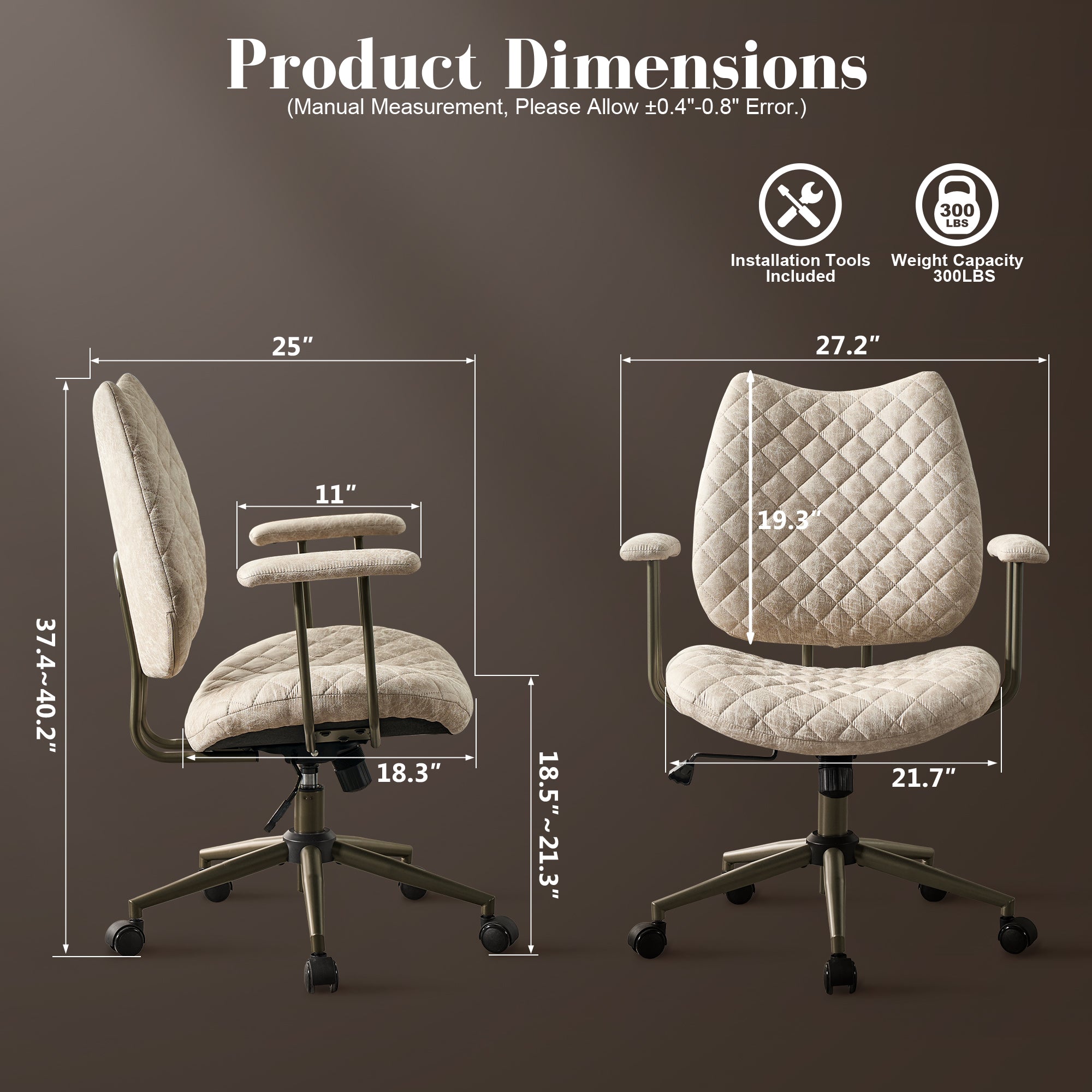 OVIOS Mid-Back Ergonomic Office Chair for Home Workspace