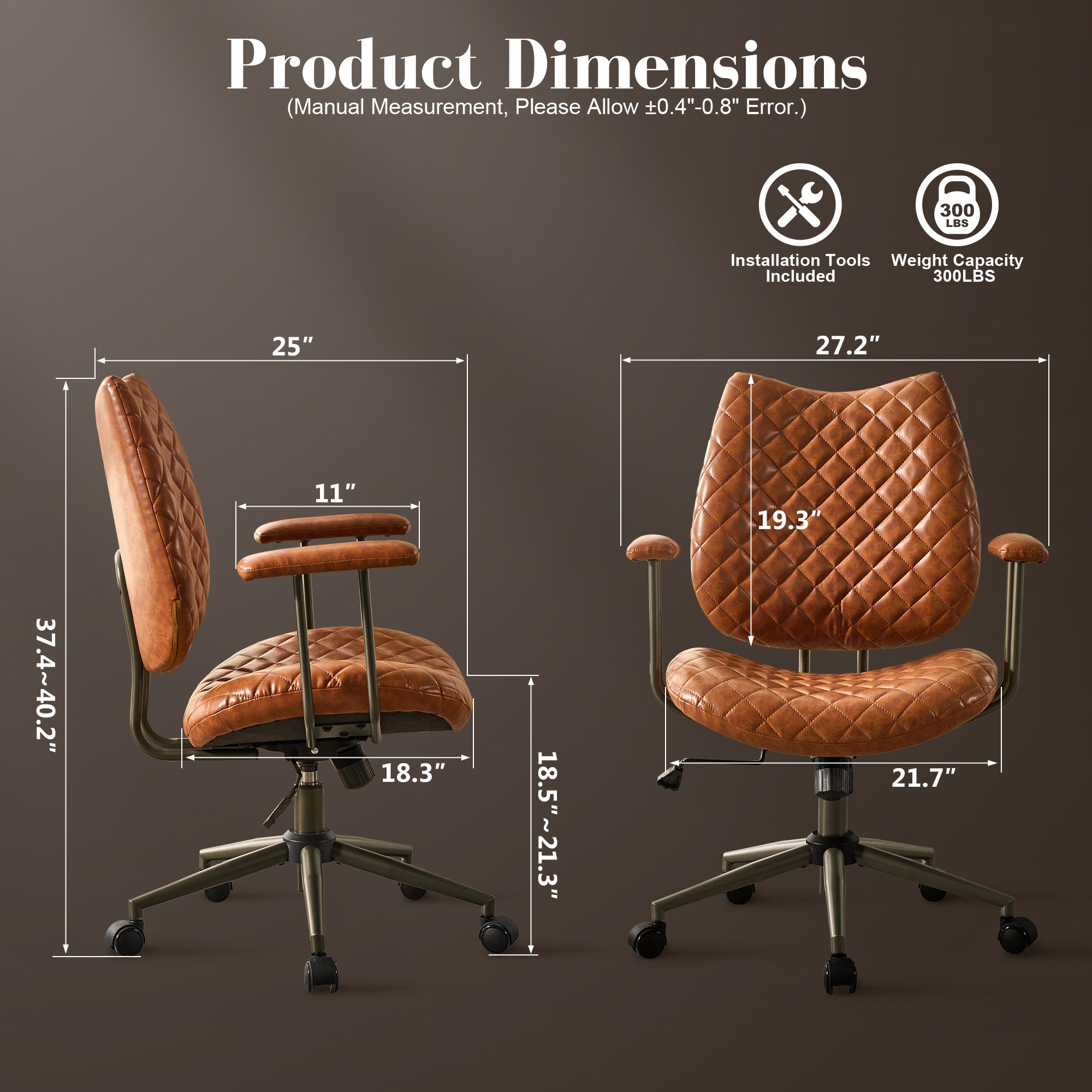 OVIOS Mid-Back Ergonomic Office Chair for Home Workspace