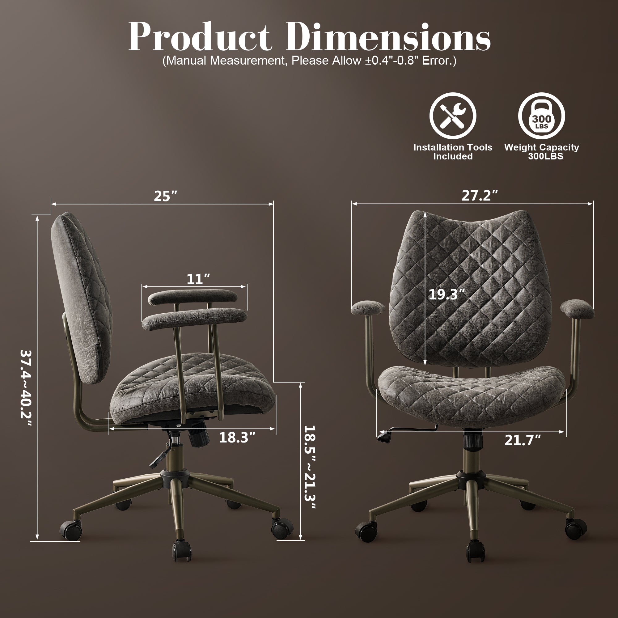 OVIOS Mid-Back Ergonomic Office Chair for Home Workspace