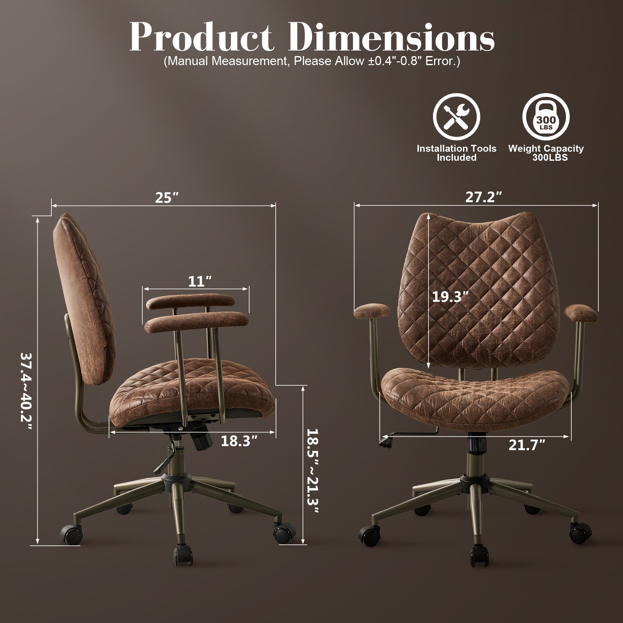 OVIOS Mid-Back Ergonomic Office Chair for Home Workspace