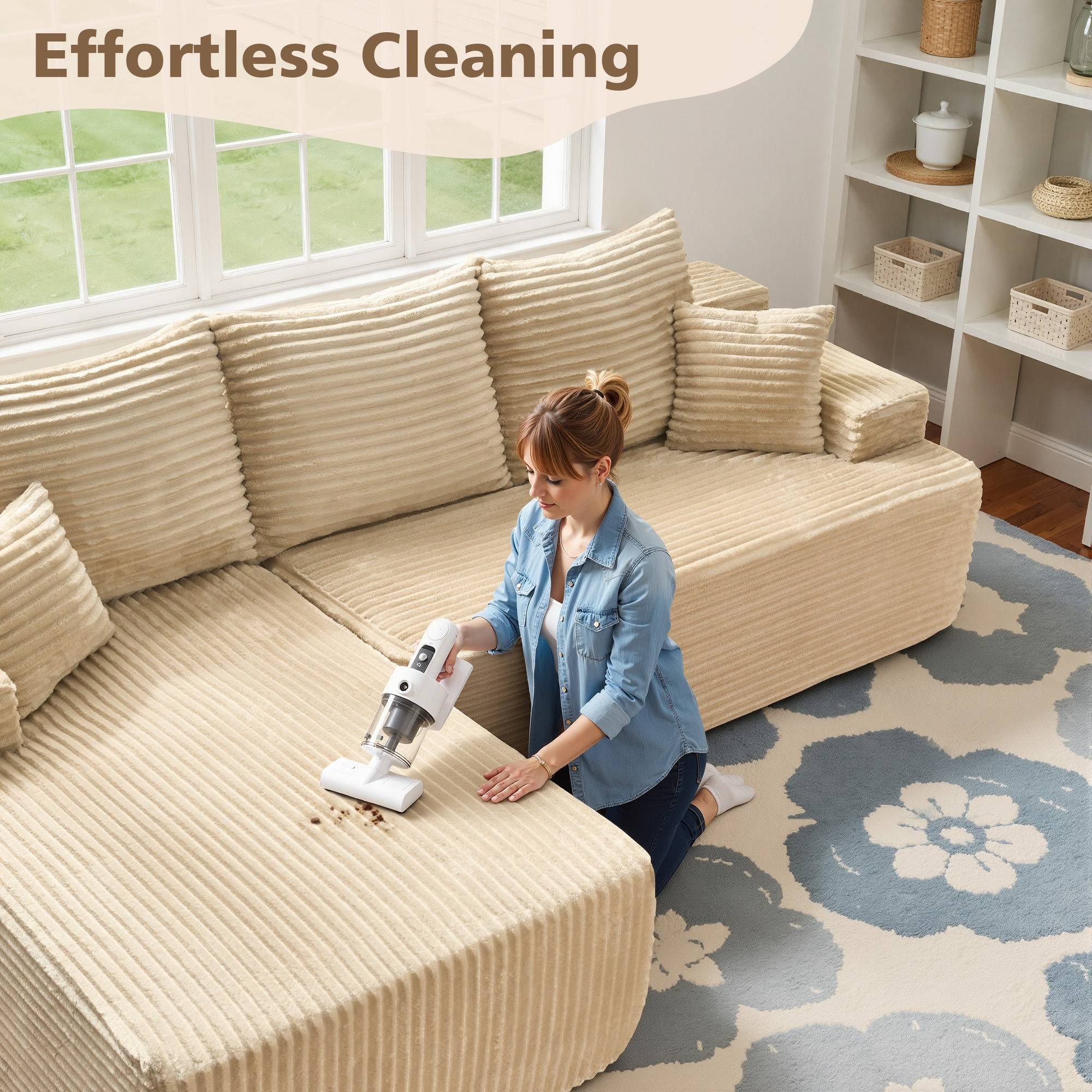 OVIOS 96" Cloud Sectional Couch with L-Shape Chaise,Modern Modular Sofa with Deep Seat, No Assembly Required