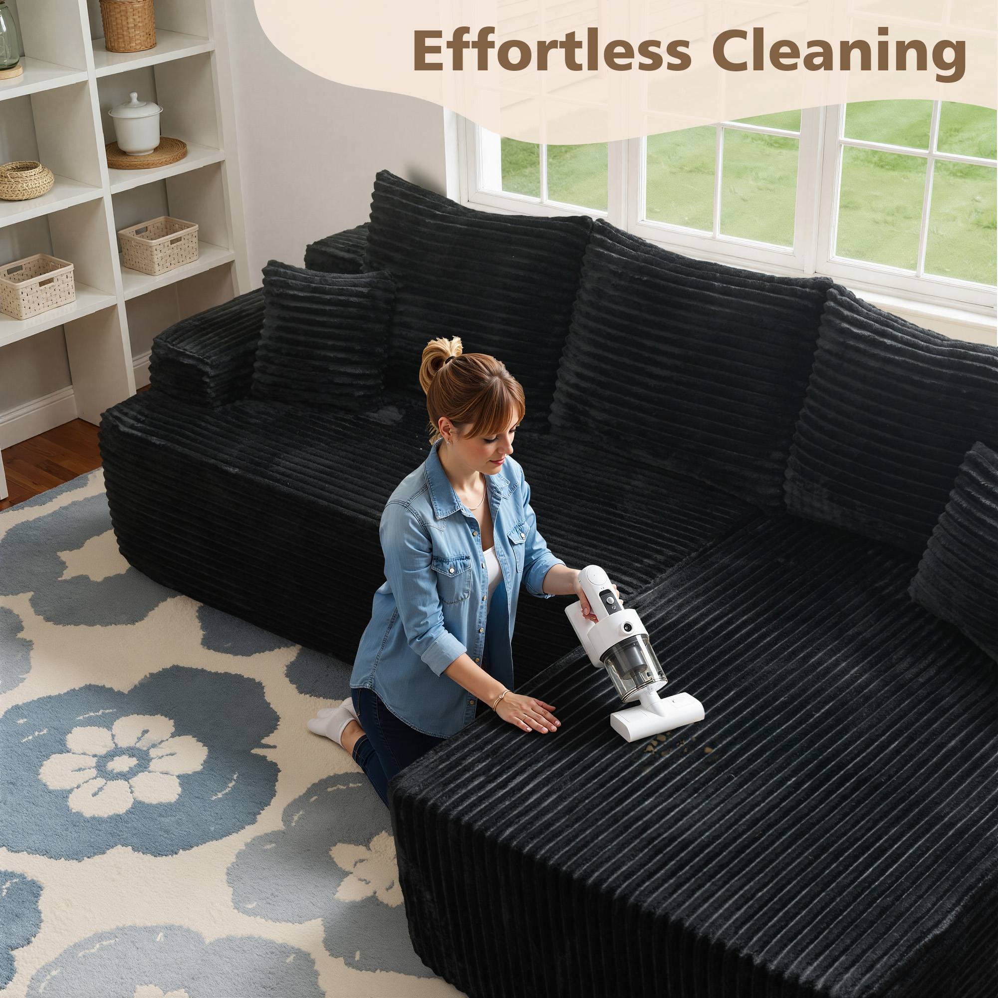 OVIOS 96" Cloud Sectional Couch with L-Shape Chaise,Modern Modular Sofa with Deep Seat, No Assembly Required