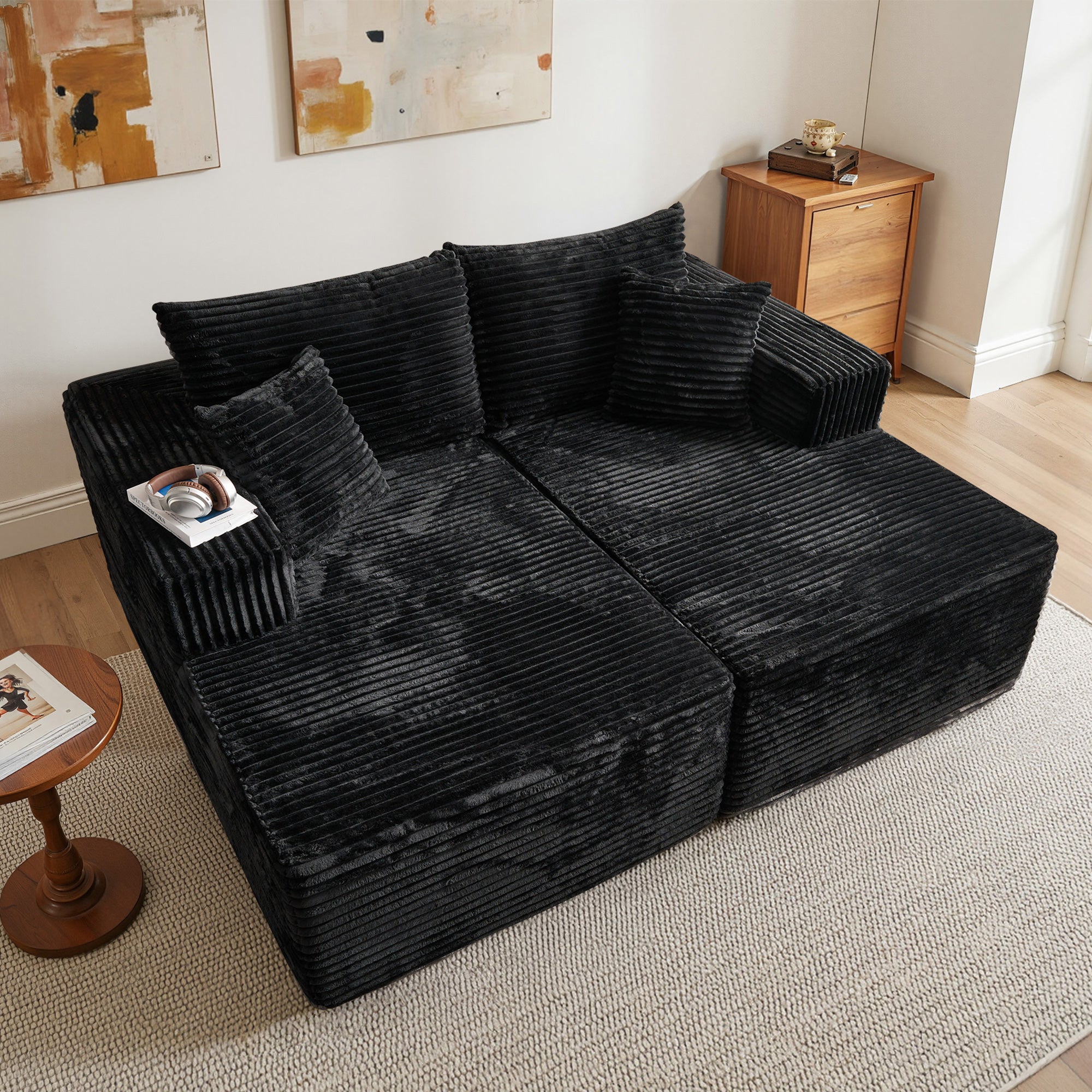OVIOS 81" Boneless Sofa, Sleeper Couch, No Assembly Required